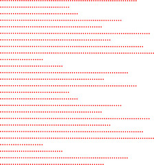 Abstract pattern of horizontal red dotted lines on a white background, creating a modern minimalist geometric design with optical rhythm and balance.
