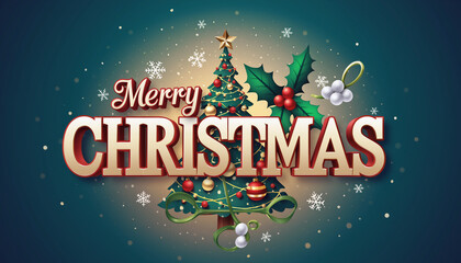 carte Joyeux Noël d'invitation ou de célébration des fêtes de fin d'année