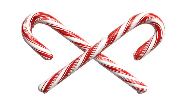 Cross candy cane isolated on white