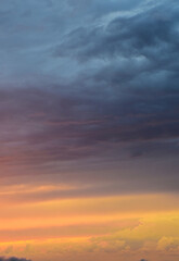 Dramatic Blue and Pink Sunset Sky with Clouds