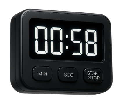 A digital clock featuring a countdown timer for accurate cooking timing at home.