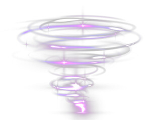Naklejka premium Abstract glowing tornado swirl, luminous spiral light effect, energy vortex motion, fantasy magic background