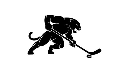 Fototapeta premium Panther ice hockey mascot logo