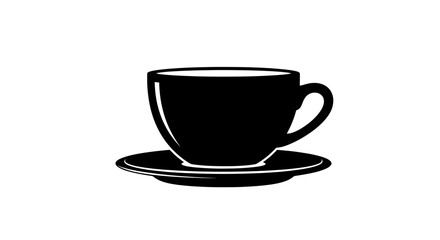 Cup and saucer silhouette icon