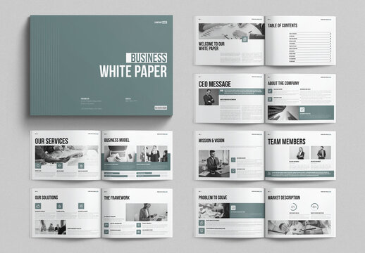 Business White Paper Template Design Layout Landscape