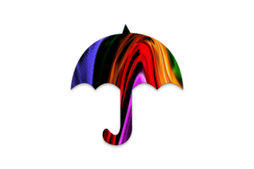 colourful umbrella isolated on transparent background.  gradient elegant umbrella  elements template or mockup.