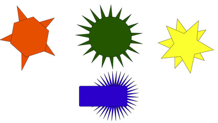 Colorful star icons set vector illustration design elements for summer sale label badge