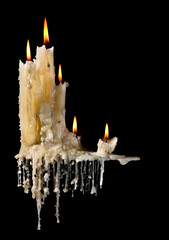 candles on a dark background