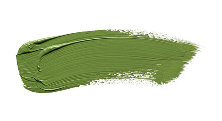 Fototapeta premium Green paint brush stroke isolated on transparent background for your design work