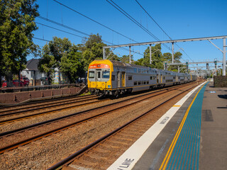 5 November 2025 passenger Train going through Summer Hill train station a suburban Sydney train Station NSW Australia
