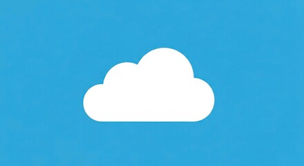 White cloud on a blue background, simple and clean.