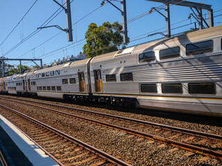 5 November 2025 passenger Train going through Summer Hill train station a suburban Sydney train Station NSW Australia
