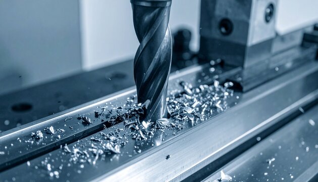 Metal Drilling in Progress.