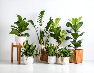 Obraz premium Variety of houseplants on stands