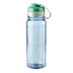 Reusable water bottle isolated on transparent background, promoting hydration and ecofriendliness for active lifestyle