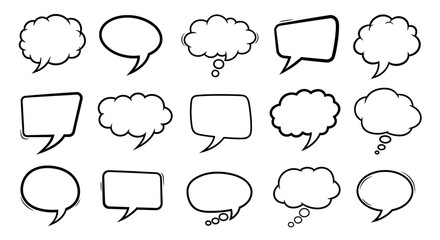 Fototapeta premium Diverse Speech Bubble Collection: Communication Graphics for Design Projects and Presentations