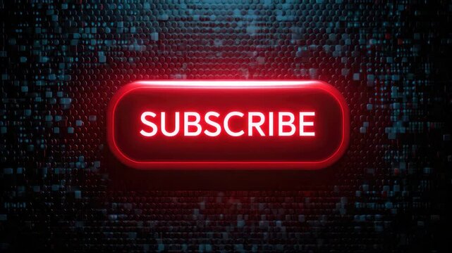 red subscription button for different channels to attract more viewers animation