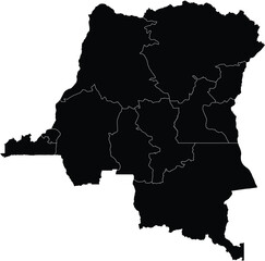 Vector Map of DRC with Provinces