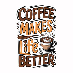 Coffee typography vector t-shirt design print