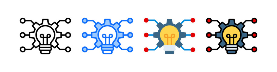 Technology Integration Icon Collection Set Multiple Style