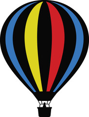Fototapeta premium Colorful Hot Air Balloon Vector Illustration Isolated on White. Travel Adventure Hot Air Balloon with Bright Colors.