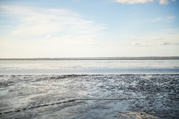 Blick über das Wattenmeer in Norddeich