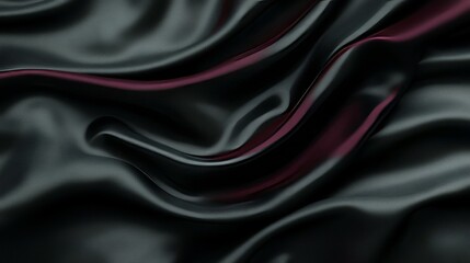 Obraz premium Glistening Waves of Black Fabric Flowing Elegantly in an Endless Abstract Background Landscape