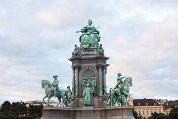 The 1888 bronze monument dominated with a statue of the monarch and the inscription Empress and...