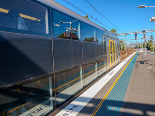 5 November 2025 passenger Train going through Summer Hill train station a suburban Sydney train Station NSW Australia