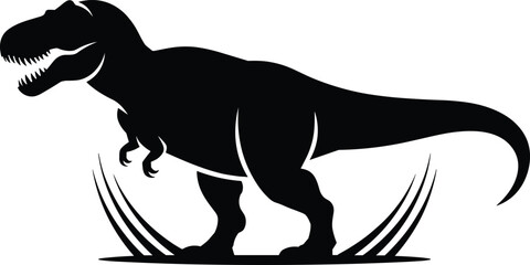 Prehistoric Dinosaur T-Rex Silhouette Vector Design
