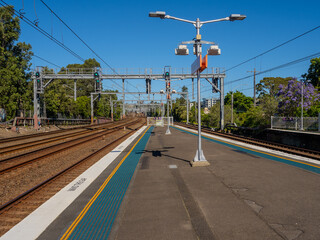5 November 2025 passenger Train going through Summer Hill train station a suburban Sydney train Station NSW Australia