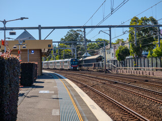5 November 2025 passenger Train going through Summer Hill train station a suburban Sydney train Station NSW Australia