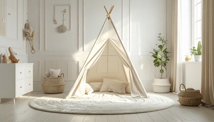 Kids Teepee in Bright Room. (1)