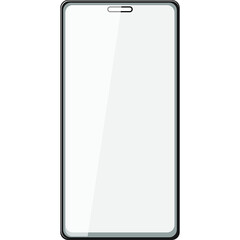 Modern Smartphone Screen Protector Transparent Background Outline Style Vector Illustration