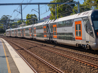 5 November 2025 passenger Train going through Summer Hill train station a suburban Sydney train Station NSW Australia
