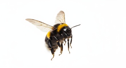 honey bee walking isolated on transparent background