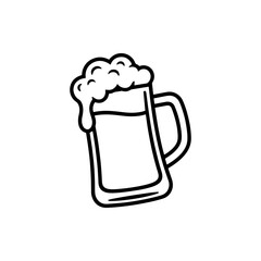 Refreshing beer with frothy head, inviting cheers and good times, perfect for bar menus, breweries, and celebrating friendship in a simple style
