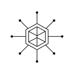 Obraz premium Modern abstract molecule design conveys scientific innovation and technological advancement in a clean, minimalist style perfect for branding or data visualization