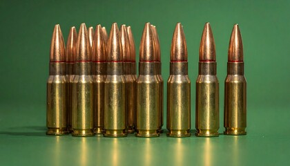 Rifle Bullets on Green.