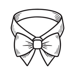 line art of bow tie vector