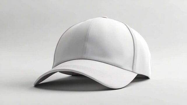 White baseball cap on a plain background