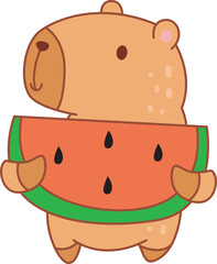 Illustrations of cute capybara character clip art for kids.