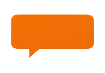 Orange speech bubble PNG isolated on transparent background, communication and social media concept