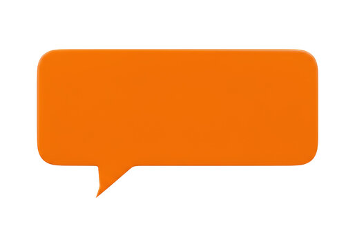 Orange speech bubble PNG isolated on transparent background, communication and social media concept