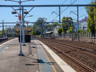 5 November 2025 passenger Train going through Summer Hill train station a suburban Sydney train Station NSW Australia