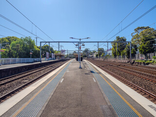 5 November 2025 passenger Train going through Summer Hill train station a suburban Sydney train Station NSW Australia