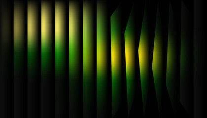 Vertical Green Gradient Glow Lines — Abstract Dark Background