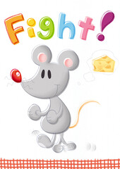 かわいい人気動物キャラクターイラスト素材【ねずみ】全身