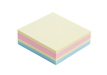 Stack of colorful sticky notes isolated on white, office supplies for reminders and organization