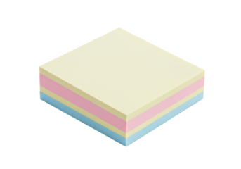 Stack of colorful sticky notes isolated on white, office supplies for reminders and organization